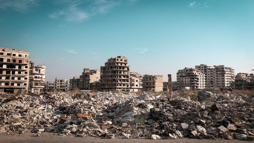 Photo of a Destroyed City Street